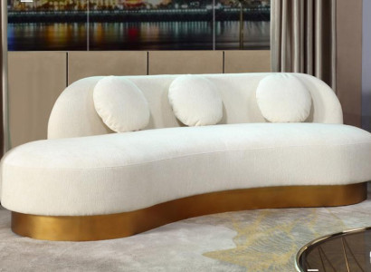 Sofa 3-seater upholstered textile modern relax seat luxury furniture living landscape velvet