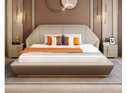 Designer Italian furniture bed double bedroom 180x200cm leather