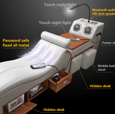 Design XXL bed, large leather upholstered beds, hotel 180x200cm multifunction.