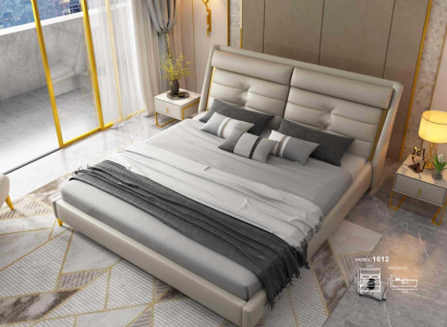 Luxury bedroom double bed 180x200cm leather beds bed frame