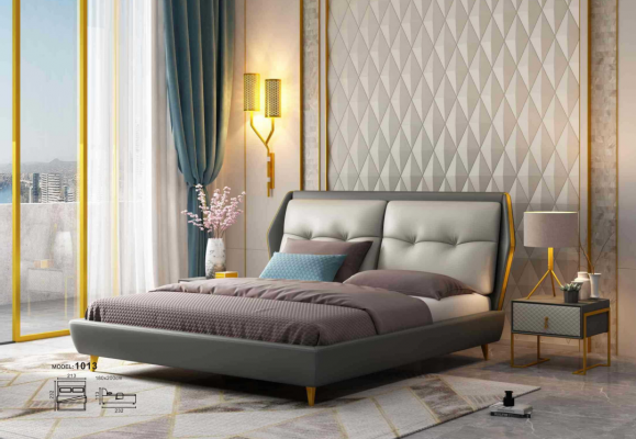 Designer leather bed luxury upholstered beds 180x200 furniture bedroom