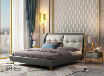 Designer leather bed luxury upholstered beds 180x200 furniture bedroom