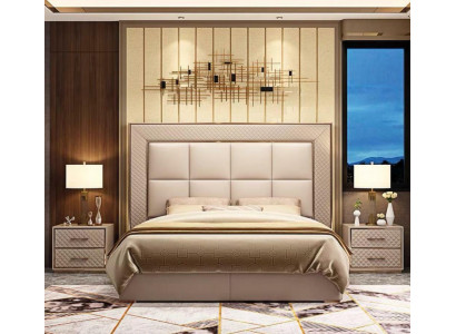 Classic upholstered leather faux leather double bed luxury design beds double