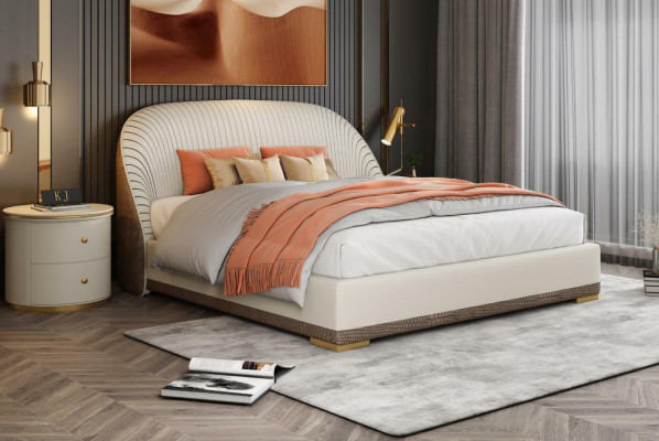 Designer double bed hotel luxury leather bedroom 150/180x200cm