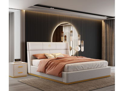 Modern design bed XXL beds double hotel textile 150 180x200cm