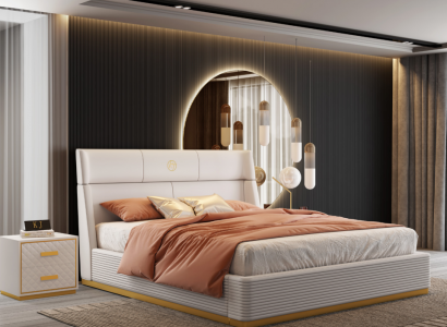 Modern design bed XXL beds double hotel textile 150 180x200cm