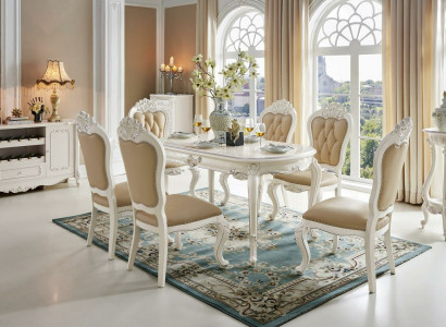 Classic Table Solid Wood Dining Furniture Dining Room Set 7-piece Dining Group