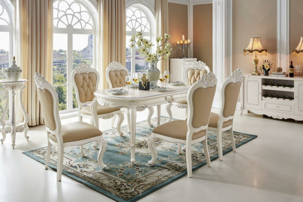 Classic Table Solid Wood Dining Furniture Dining Room Set 7-piece Dining Group