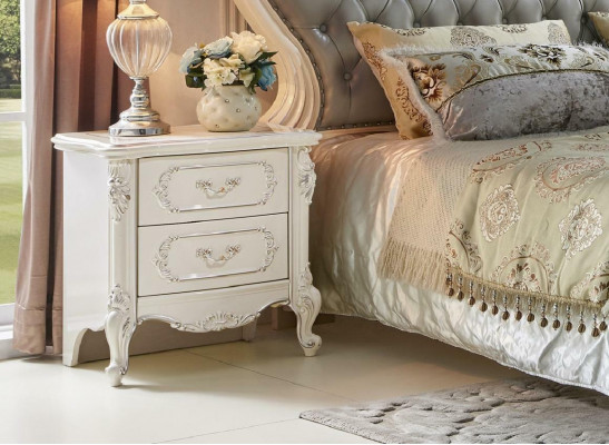 Bedroom nightstand bed 6-piece bedroom set dressing table solid wood