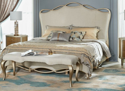 Bedroom set double console beds 2x bedside table upholstered 3-piece solid wood
