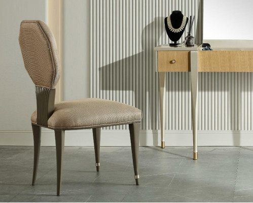 Luxury design upholstered chair seat back dining room wood chairs leather chair armchair new