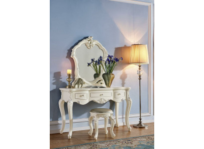 Makeup table with mirror console dresser luxury bedroom baroque
