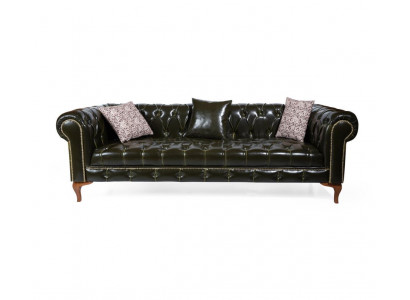 Three-seater sofas classic leather sofa Chesterfield furniture couch luxury leather new
