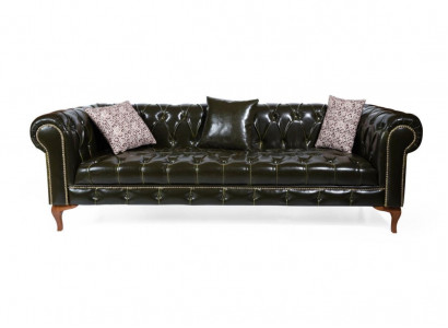 Three-seater sofas classic leather sofa Chesterfield furniture couch luxury leather new