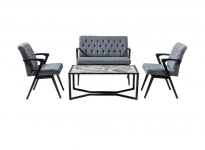 Sofa Set Loft Furniture Law Office Waiting Room Seating Group Table Chairs Set 4-piece.