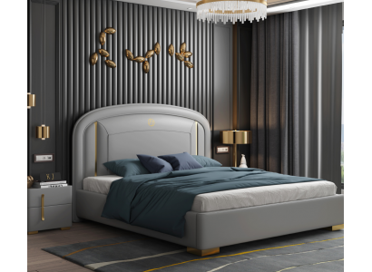 Modern design bed 180x200 velvet metal hotel beds double married sleep