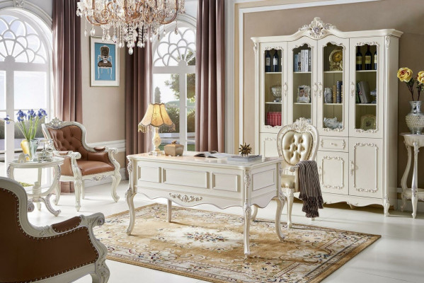Home office chair design wooden chairs Chesterfield upholstered armchair