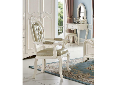 Classic Beige Chesterfield Chair Baroque Style Single Seater Exclusive Leather Chair