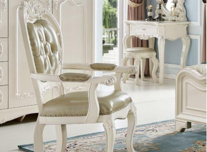 Classic Beige Chesterfield Chair Baroque Style Single Seater Exclusive Leather Chair