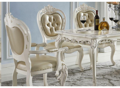 Beige Classic Chesterfield x1 Chair Leather Chair Dining Room Seating Furniture