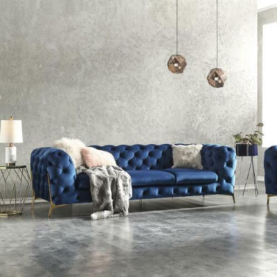 Chesterfield velvet couch sofa upholstery sofa set ensemble XXL big couch