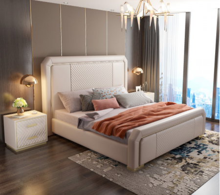 Designer double bed hotel luxury bedroom 180x200cm beds