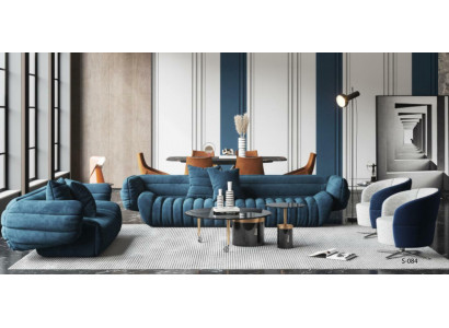 Velvet Sofa 2-Seater Living Landscape Solid Wood Relax Seat Design Couch Lounge