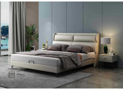 High-quality luxury double bed bedding upholstered design matrimonial hotel leather textile new