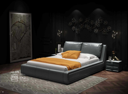 Designer bed luxury double leather hotel metal beds double bedroom new