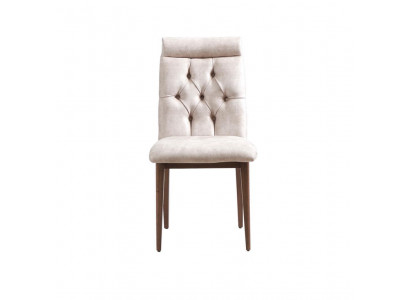 White Ivory Chesterfield Chair Luxurious Dining Chairs Stylish Upholstered Chair