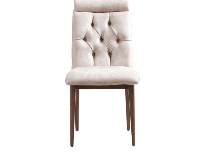 White Ivory Chesterfield Chair Luxurious Dining Chairs Stylish Upholstered Chair