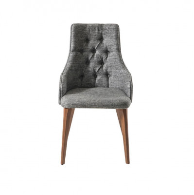Gray Chesterfield Dining Room Chair Designer Textile Chairs Luxury Furniture Armchair