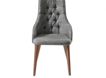 Gray Chesterfield Dining Room Chair Designer Textile Chairs Luxury Furniture Armchair
