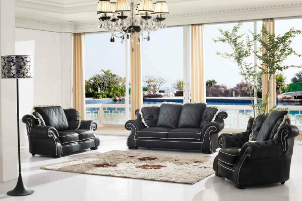 Classic sofa set, upholstered leather sofa set 3+2+1 sofas