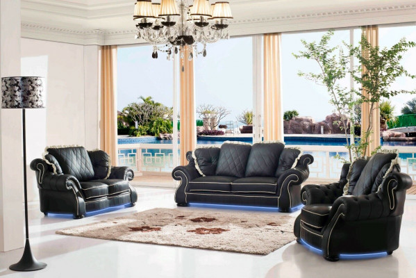 Classic sofa set, upholstered leather sofa set 3+2+1 sofas