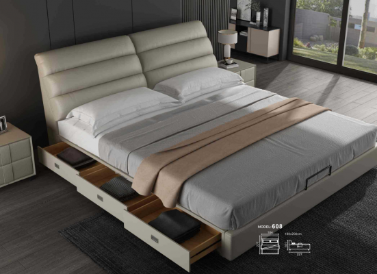 Classic upholstered bed design luxury double hotel beds bedroom