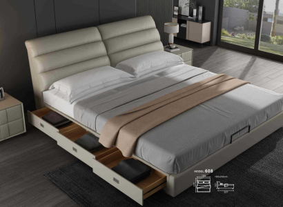 Classic upholstered bed design luxury double hotel beds bedroom
