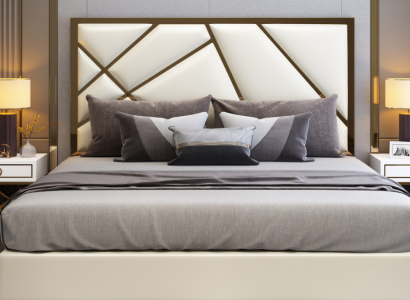 Bed Cushion Design Luxury Double Hotel Beds Sleeping Room Decoration Leather New