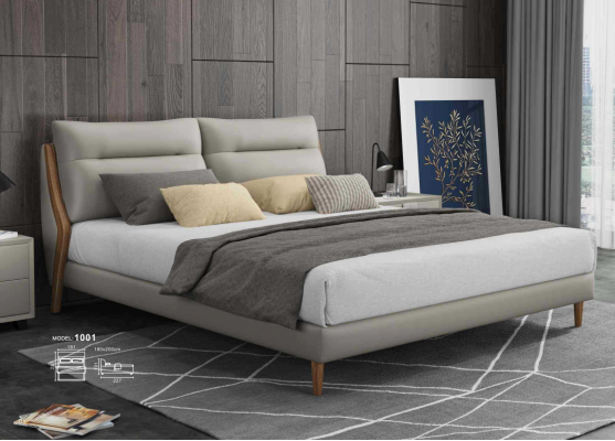Classic luxury beds upholstered leather textile high-quality bedroom bed new