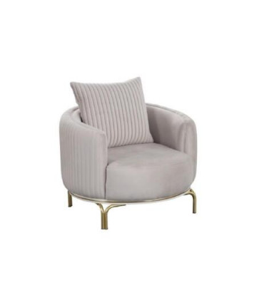 Round Armchair Single Luxury 1-Seater Upholstered Seat Designer Textile Seat Fabric