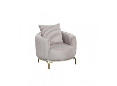 Round Armchair Single Luxury 1-Seater Upholstered Seat Designer Textile Seat Fabric
