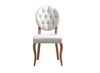 White Chesterfield Upholstered Chair Designer Dining Room Seating Luxury Single Seater