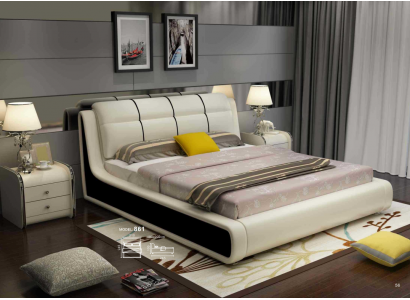 Luxury bedroom bed double beds wood 180x200cm designer hotel