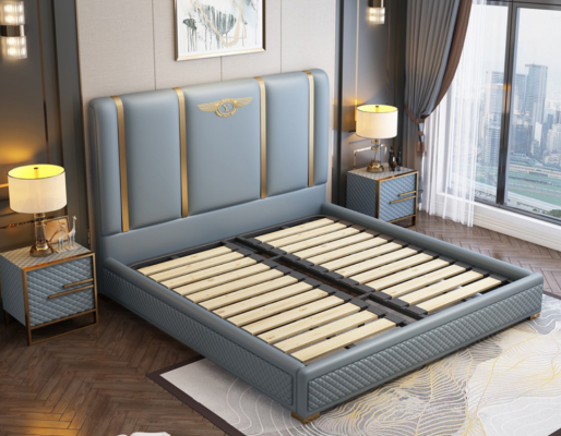 Bed Cushion Design Luxury Metal Beds Double Matrimonial Sleep Room Leather