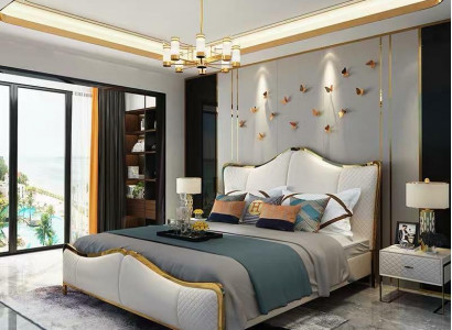 Bed Pillow Design Luxury Double Hotel Beds Double 180x200cm Bedroom Leather