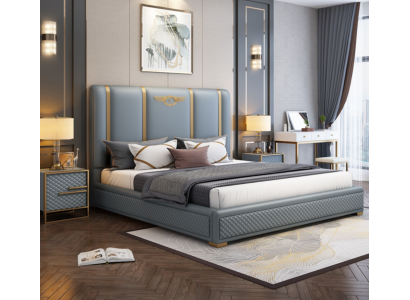 Bed Cushion Design Luxury Metal Double Beds Hotel Marital Bedroom