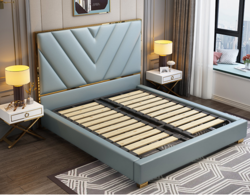 Bed Cushion Design Luxury Metal Double Beds Hotel Marital Bedroom