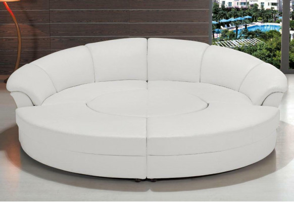 Round XXL upholstered living landscape couch round corner sofa leather sofa seat corner suite