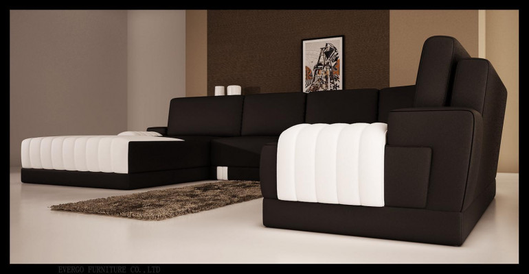 Upholstered Leather Sofa Couch Upholstered Corner Seating Set U Shape XXL Big