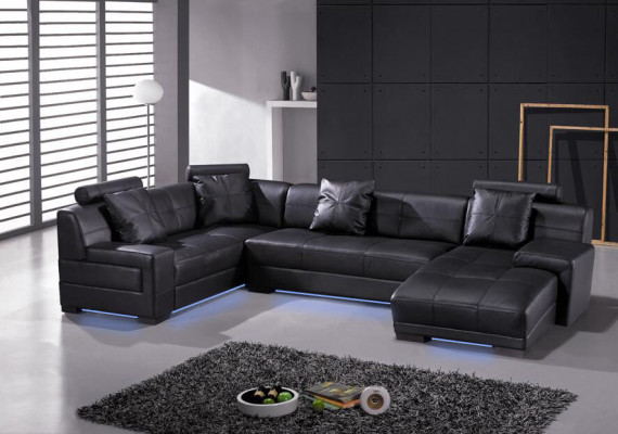 Leather sofa couch living landscape corner sofa corner set modern design decor